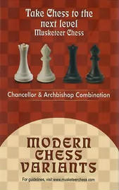 Chancellor and Archbishop - Musketeer Chess Variant Kit - 4 Set - Black & Ivory 