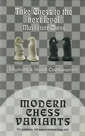 Musketeer Chess Variant Kit - Elephant & Hawk - Black & White