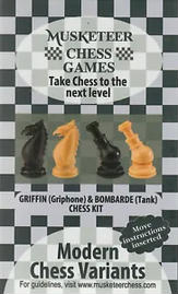 Musketeer Chess Variant Kit - Griffin & Bombarde (Tank) - Black & Natural