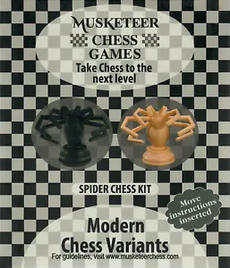Musketeer Chess Variant Kit - Spider - Black & Natural