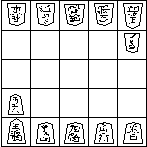 El tablero del Minishogi es de 5x5 casillas.
