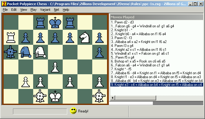 Polypiece Pocket Chess sample game