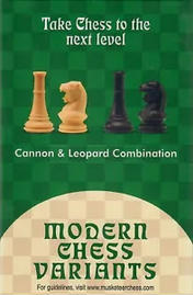 Musketeer Chess Variant Kit - Cannon & Leopard - Black & Natural