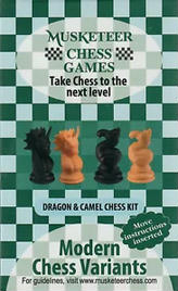 Musketeer Chess Variant Kit - Dragon & Camel - Black & Natural