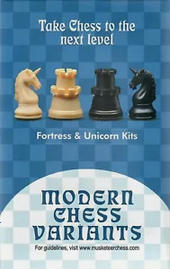 Fortress and Unicorn - Musketeer Chess Variant Kit - 4 Set - Black & Natural